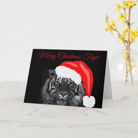 Vrolijk kersttijger kaart (Gele Bloem)