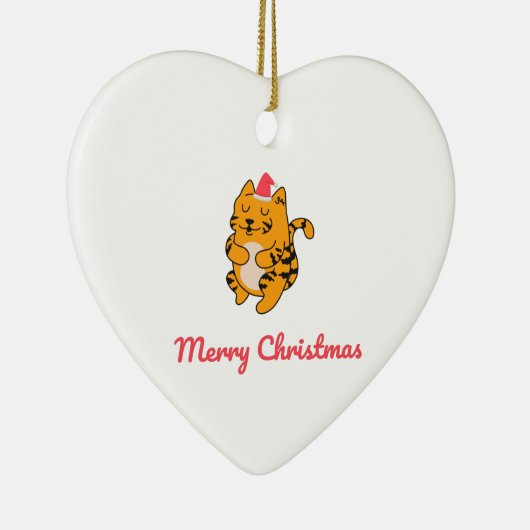 Vrolijk kersttijger keramisch ornament (Rechts)