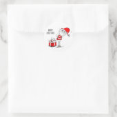 Vrolijk kersttjoch en Cadeau Ronde Sticker (Tas)