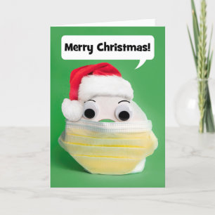 Vrolijk kersttoiletpapier in Covid Face Mask Feestdagen Kaart