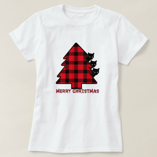 Vrolijk kersttrio van katten t-shirt (Design voorkant)