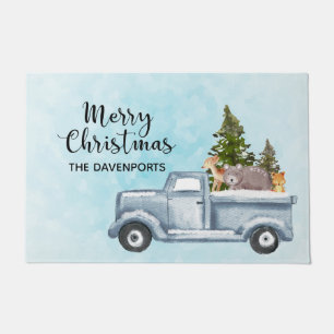 Vrolijk kersttrucje met kalveren deurmat