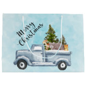 Vrolijk kersttrucje met kalveren groot cadeauzakje (Achterkant)