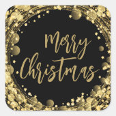 Vrolijk kersttwinkelstaren vierkante sticker (Voorkant)
