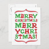 Vrolijk kersttype Briefkaart (Voorkant / Achterkant)