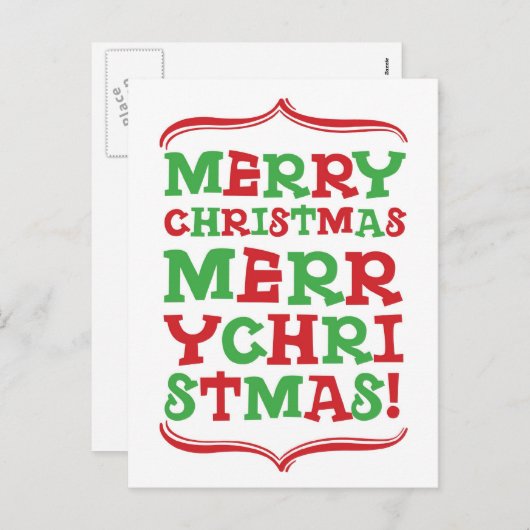 Vrolijk kersttype Briefkaart (Voorkant / Achterkant)