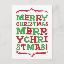 Vrolijk kersttype Briefkaart