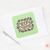 Vrolijk kersttype grote Sticker (Envelop)