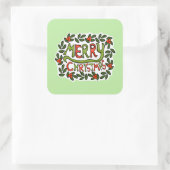 Vrolijk kersttype grote Sticker (Tas)