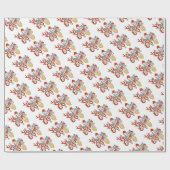 Vrolijk kersttypografie met Reindeer Antlers Cadeaupapier (Vlak)