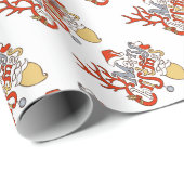 Vrolijk kersttypografie met Reindeer Antlers Cadeaupapier (Rol Hoek)