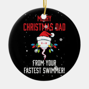 Vrolijk kerstvader uit je snelste zwemmer keramisch ornament