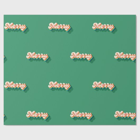 Vrolijk kerstvakantie bericht cadeaupapier (Vlak)