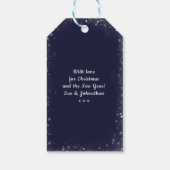 Vrolijk kerstvakantie bloemenglitter cadeau labels cadeaulabel (Achterkant)