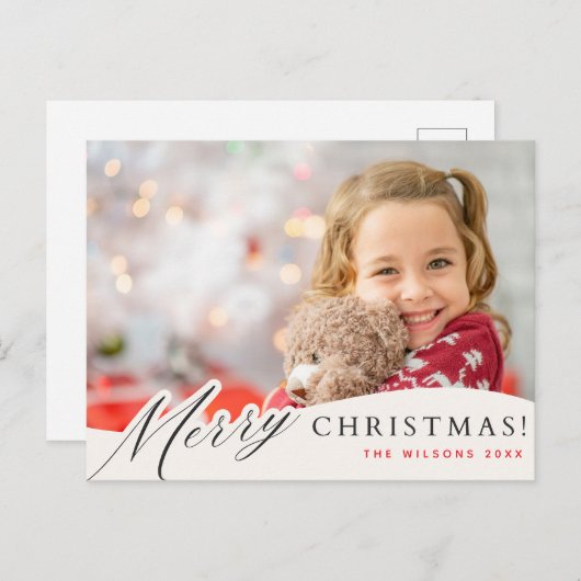 Vrolijk kerstvakantie Briefkaart met aangepaste fo (Voorkant / Achterkant)