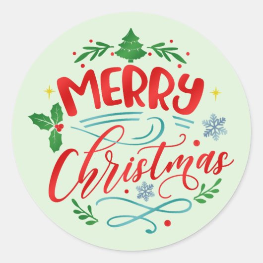 Vrolijk kerstvakantie envelop zegel (Voorkant)