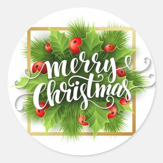 Vrolijk kerstvakantie envelop zegel (Voorkant)