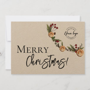 Vrolijk kerstvakantie Foliage Business logo Feestdagenkaart