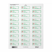 Vrolijk kerstvakantie retour adres labels (Full Sheet)