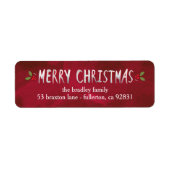 Vrolijk kerstvakantie retour adres labels (Voorkant)