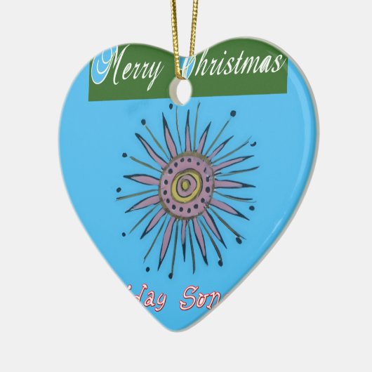 Vrolijk kerstvakantie Sunshine Collectie Keramisch Ornament (Links)