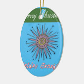 Vrolijk kerstvakantie Sunshine Collectie Keramisch Ornament (Links)