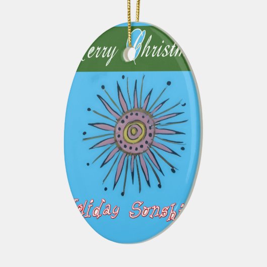 Vrolijk kerstvakantie Sunshine Collectie Keramisch Ornament (Links)