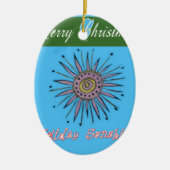 Vrolijk kerstvakantie Sunshine Collectie Keramisch Ornament (Voorkant)
