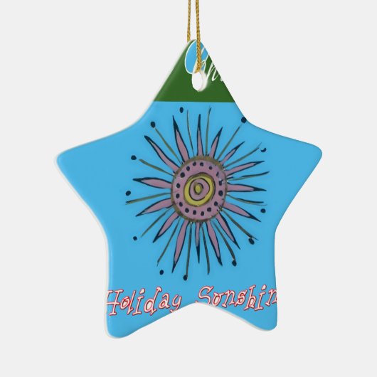 Vrolijk kerstvakantie Sunshine Collectie Keramisch Ornament (Rechts)