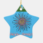 Vrolijk kerstvakantie Sunshine Collectie Keramisch Ornament (Voorkant)
