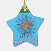 Vrolijk kerstvakantie Sunshine Collectie Keramisch Ornament (Links)