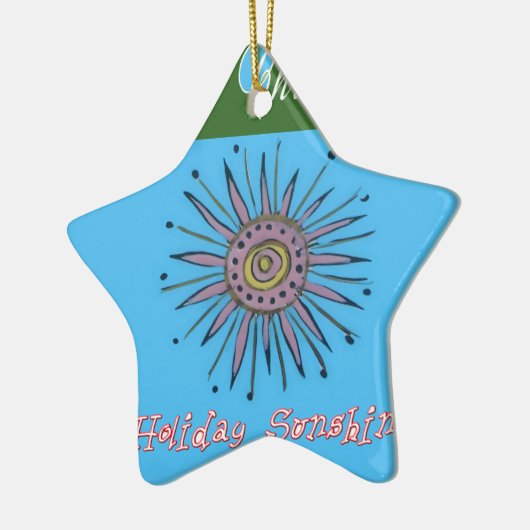 Vrolijk kerstvakantie Sunshine Collectie Keramisch Ornament (Links)