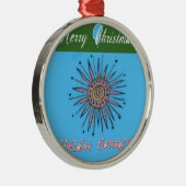 Vrolijk kerstvakantie Sunshine Collectie Metalen Ornament (Rechts)