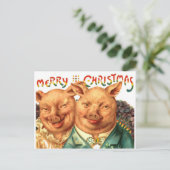 Vrolijk Kerstvarken Briefkaart Kunst (Staand voorkant)