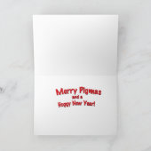 Vrolijk kerstvarken Flying pig Wenskaart Feestdagen Kaart (Binnen)