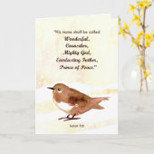 Vrolijk kerstverhaal Jesaja Winter Bird Kaart (Gele Bloem)