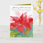 Vrolijk kerstverhaal Luke Red Poinsettia Kaart (Gele Bloem)