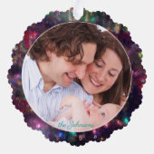 Vrolijk kerstverlichting Fotosjabloon Ornament Kaart (Achterkant)