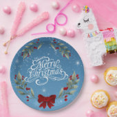 Vrolijk kerstvers papieren bordje (Feest)