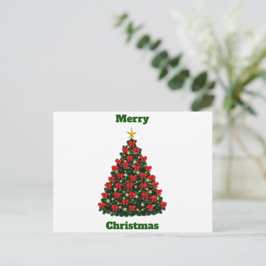 Vrolijk kerstversierd Briefkaart (Staand voorkant)