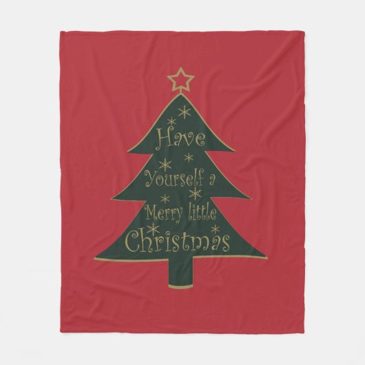 Vrolijk kerstversierde pijnboom fleece deken (Voorkant)