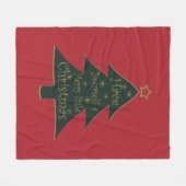 Vrolijk kerstversierde pijnboom fleece deken (Voorkant (Horizontaal))