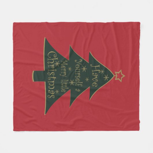 Vrolijk kerstversierde pijnboom fleece deken (Voorkant (Horizontaal))