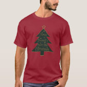 Vrolijk kerstversierde pijnboom t-shirt (Voorkant)
