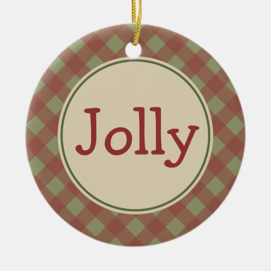 vrolijk kerstversiering keramisch ornament (Voorkant)