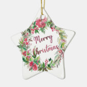 Vrolijk kerstversiering keramisch ornament (Links)