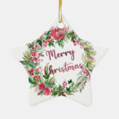 Vrolijk kerstversiering keramisch ornament (Achterkant)