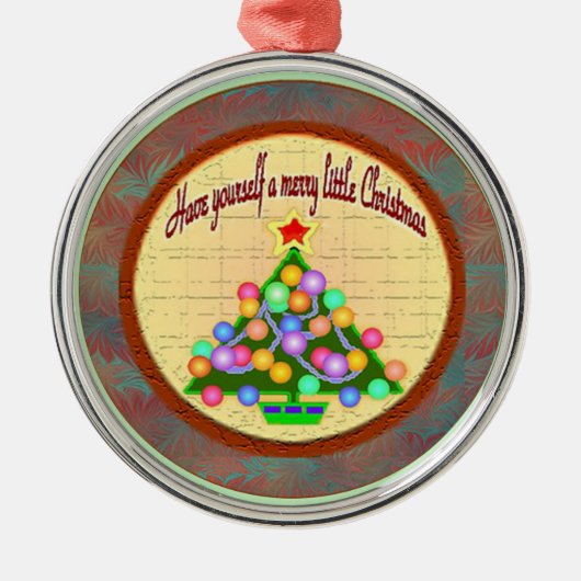 Vrolijk kerstversiering metalen ornament (Voorkant)
