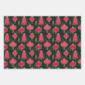 Vrolijk kerstversieringen met pijnbijkantoren Holl Inpakpapier Vel (Voorkant 2)