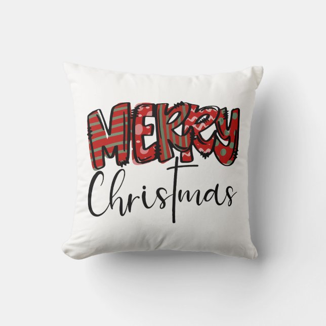 Vrolijk kerstvibes Mama Christelijk kruis Vrouwen Kussen (Voorkant)